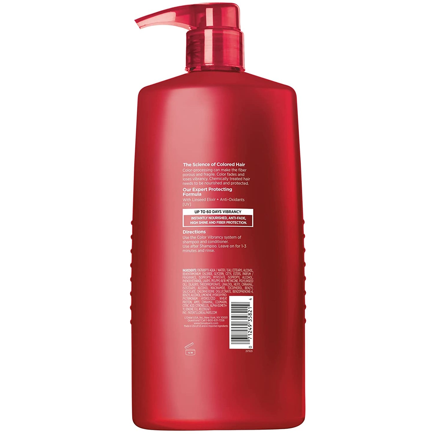 L'Oreal Paris Elvive Color Vibrancy Protecting Conditioner, for Color Treated Hair, Conditioner with Linseed Elixir and Anti-Oxidants, for Anti-Fade, High Shine, and Color Protection, 28 Fl Oz Health & Beauty > Personal Care > Hair Care L'Oreal Paris   