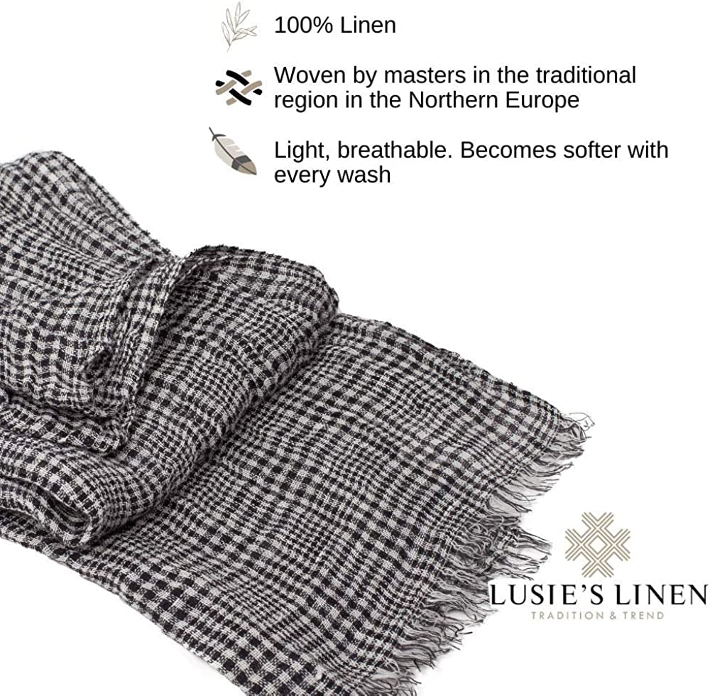 Lusie'S Linen Scarf Shawl Wrap for Women & Men Imported from Europe Apparel & Accessories > Clothing Accessories > Scarves & Shawls LUSIE'S LINEN   