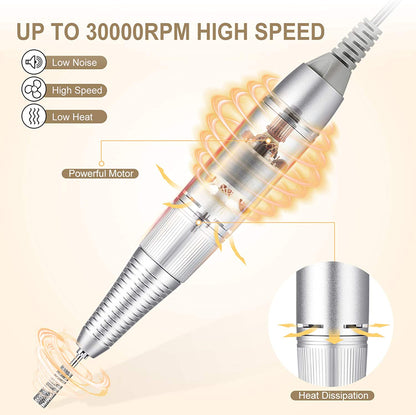 LONOOE Electric Acrylic Nail Drill Machine-Upgraded 30000Rpm High-Speed Rechargeable Efile Electric Nail Drill Set for Acrylic Gel Nails,Professional Electric Grinder Tool for Salon Use or Home DIY Health & Beauty > Personal Care > Cosmetics > Cosmetic Tools > Nail Tools UiiWout wecd   