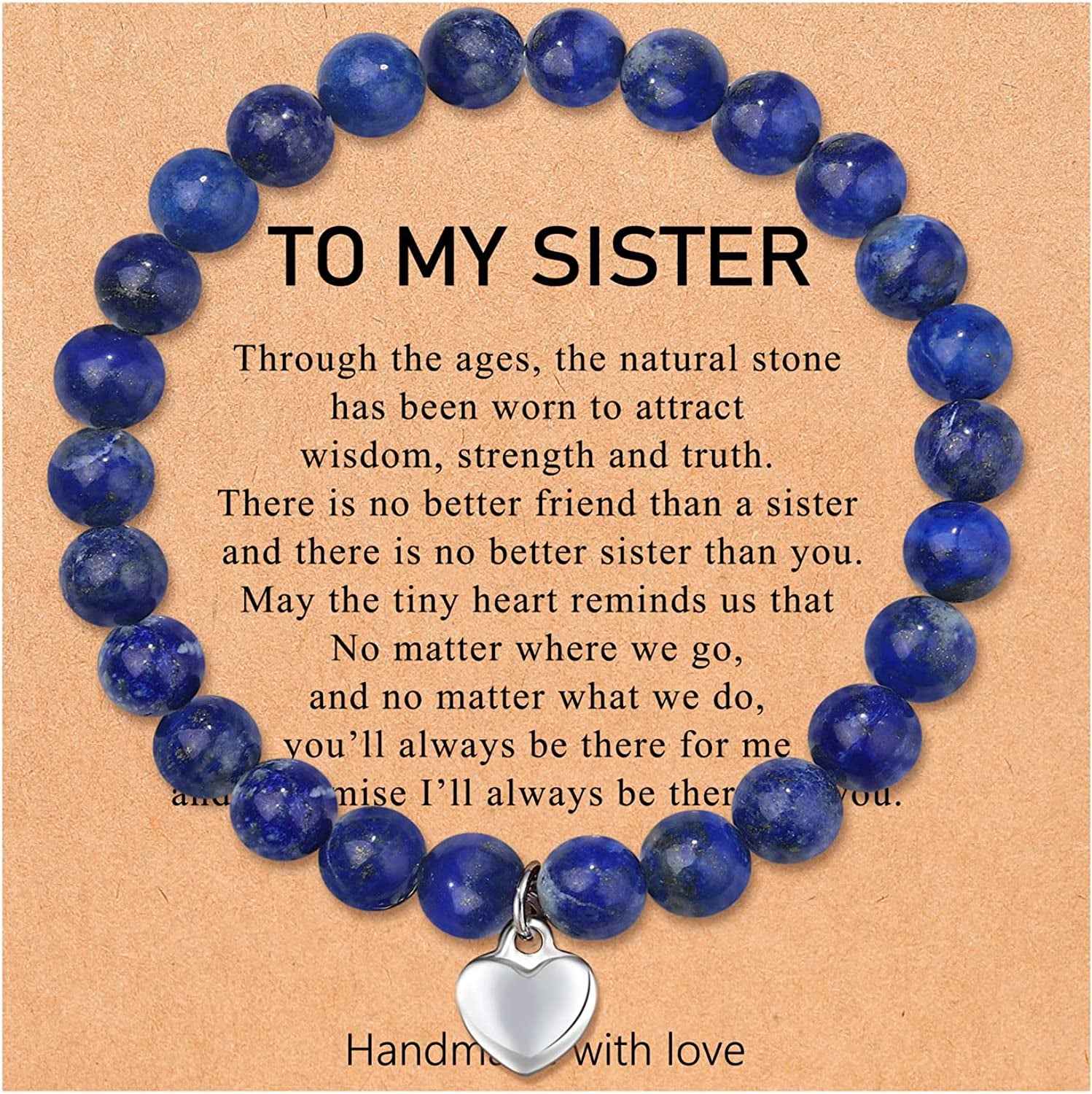 UNGENT THEM Sister/Sister in Law/Unbiological Sister/Big Sister/Best Friend/Friendship Bracelets for Women Birthday Christmas Valentine'S Day Gifts Apparel & Accessories > Jewelry > Bracelets UNGENT THEM Sister-Navy blue  