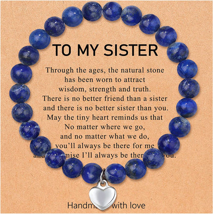 UNGENT THEM Sister/Sister in Law/Unbiological Sister/Big Sister/Best Friend/Friendship Bracelets for Women Birthday Christmas Valentine'S Day Gifts Apparel & Accessories > Jewelry > Bracelets UNGENT THEM Sister-Navy blue  