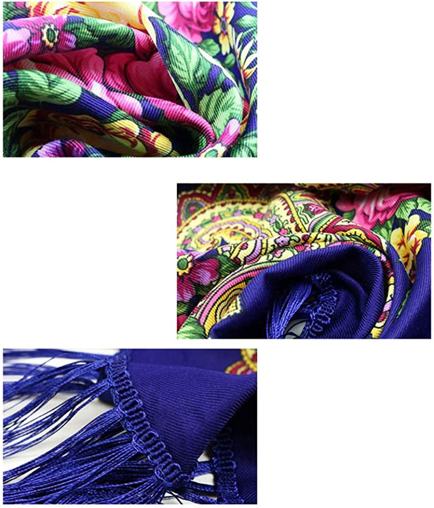 Uainhrt Tassel Scarf Cotton Large Square Shawl and Wraps,Versatile Gift Fringe Boho Shawl,43"×43" Apparel & Accessories > Clothing Accessories > Scarves & Shawls Uainhrt   