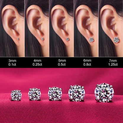 Women'S 14K Gold Plated CZ Stud Earrings Simulated Diamond round Cubic Zirconia Ear Stud Set（5 Pairs) Apparel & Accessories > Jewelry > Earrings Kainier   