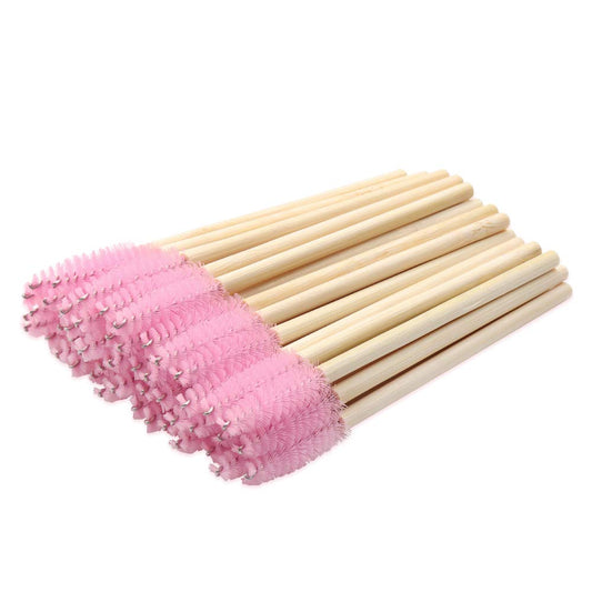 Mekupeu 100 Pack Eyelash Mascara Wands Disposable Eco-Friendly Bamboo Handle Makeup Brushes Eye Lash Extension Tool Kit, Pink Health & Beauty > Personal Care > Cosmetics > Cosmetic Tools > Makeup Tools Mekupeu   