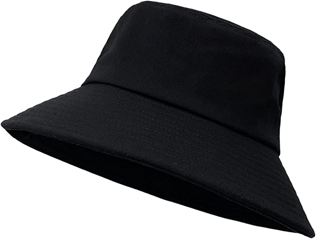 Bucket Hats for Women Men Sun Beach Hat Unisex Washed Cotton Packable Summer Travel Outdoor Fisherman'S Caps UPF 50+ Apparel & Accessories > Clothing Accessories > Hats Fisi Black  