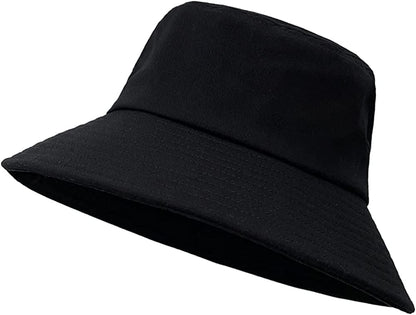 Bucket Hats for Women Men Sun Beach Hat Unisex Washed Cotton Packable Summer Travel Outdoor Fisherman'S Caps UPF 50+ Apparel & Accessories > Clothing Accessories > Hats Fisi Black  