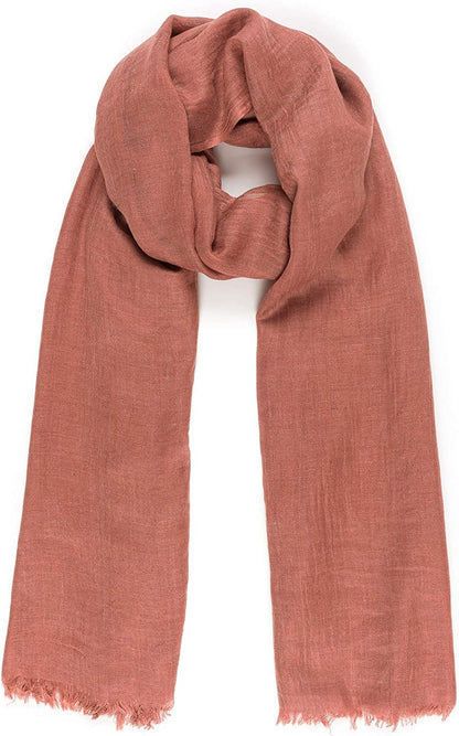 Scarfs for Women Fashion Lightweight Solid Colors Wrap Shawl for Fall Winter Apparel & Accessories > Clothing Accessories > Scarves & Shawls MIMOSITO 2 Fringed Edges, Rusty Red  