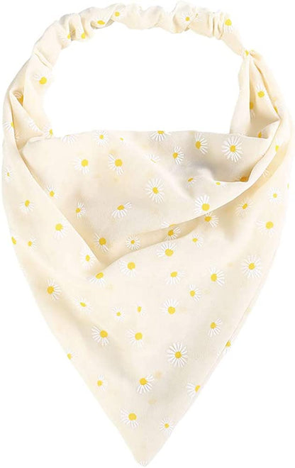 Floral Elastic Hair Scarf Headband - 3 PCS Chiffon Head Kerchief Headband Floral Hair Scarves with Hair Clips Hair Bandanas Apparel & Accessories > Clothing Accessories > Bandanas & Headties AWAYTR   