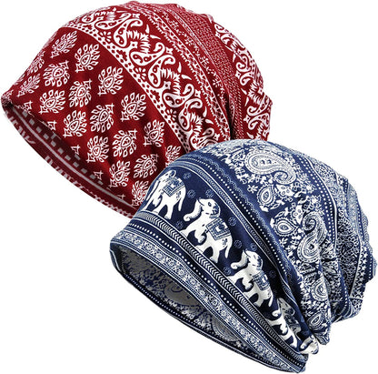 Kayier Women'S Baggy Casual Chemo Beanie Hats Headwear Caps Apparel & Accessories > Clothing Accessories > Headwear Kayier 2 Pack-t  