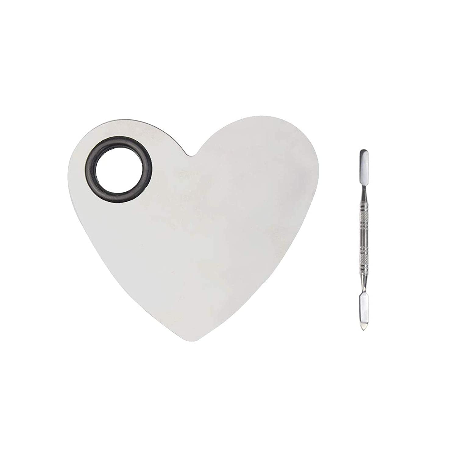 Obmwang Stainless Steel Heart Shaped Makeup Palette Spatula - Makeup Artist Makeup Enthusiast Tools for Blending Cosmetic Foundation Shades Health & Beauty > Personal Care > Cosmetics > Cosmetic Tools > Makeup Tools obmwang   