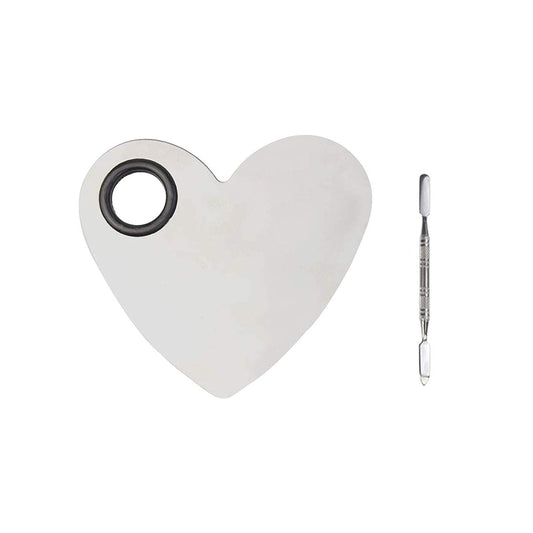 Obmwang Stainless Steel Heart Shaped Makeup Palette Spatula - Makeup Artist Makeup Enthusiast Tools for Blending Cosmetic Foundation Shades Health & Beauty > Personal Care > Cosmetics > Cosmetic Tools > Makeup Tools obmwang   