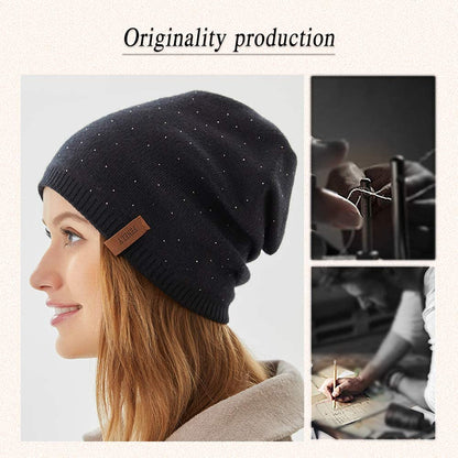 Women Winter Beanie Knitted Hats Warm Soft Slouchy Cashmere Headwear Cap for Womens Lady Mother Apparel & Accessories > Clothing Accessories > Headwear FENELY   