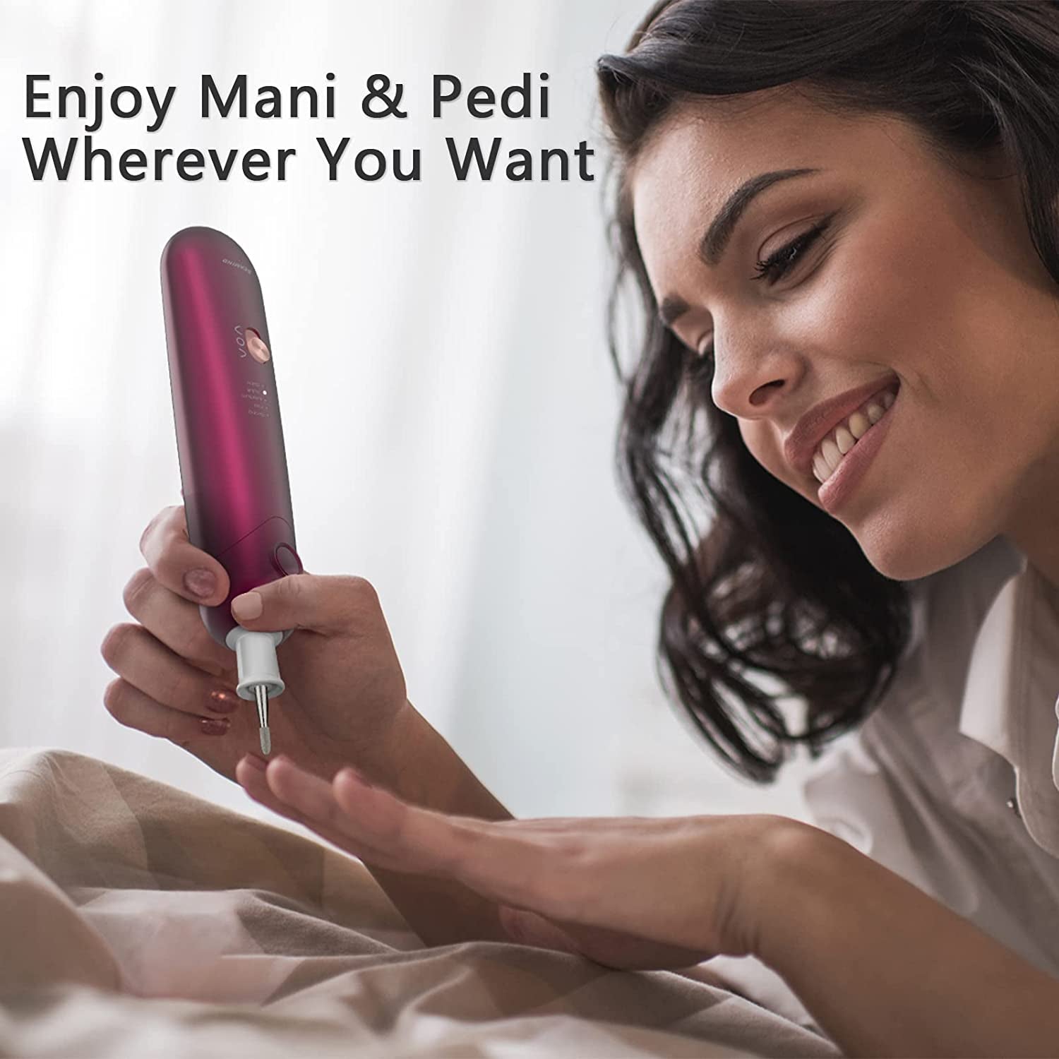 Professional Manicure Pedicure Set, Cordless Electric Nail File Kit, Rechargeable Nail Grinder for Thick Nails, 5 Speeds Hand Foot Nail Care Trimmer Buffer Tools Health & Beauty > Personal Care > Foot Care SEAMIND   
