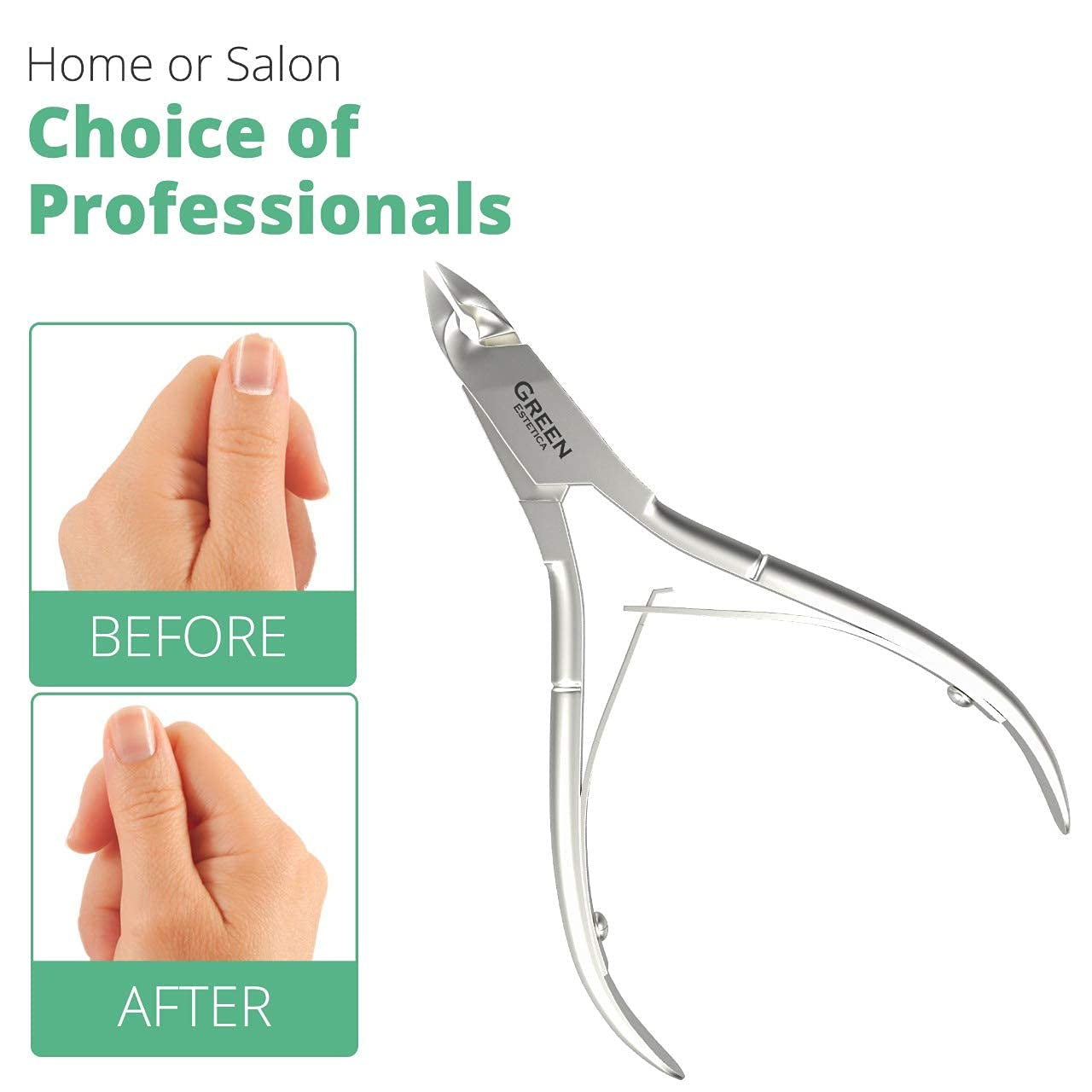 Nail Cuticle Trimmer Professional Cuticle Cutter Stainless Steel Cuticle Nippers with Sharp Blades and Double Spring Cuticle Clippers for Nail Care Pedicure Manicure Nail Tools (Silver) Health & Beauty > Personal Care > Cosmetics > Cosmetic Tools > Nail Tools GREEN ESTETICA   