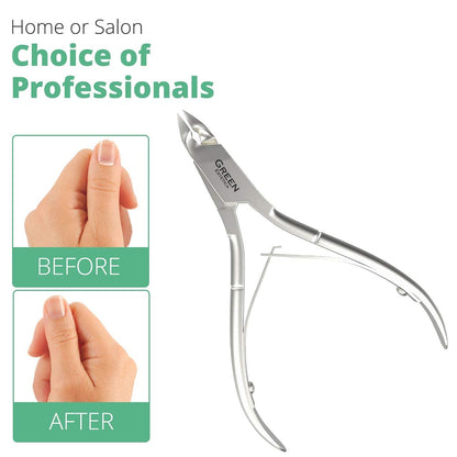 Nail Cuticle Trimmer Professional Cuticle Cutter Stainless Steel Cuticle Nippers with Sharp Blades and Double Spring Cuticle Clippers for Nail Care Pedicure Manicure Nail Tools (Silver) Health & Beauty > Personal Care > Cosmetics > Cosmetic Tools > Nail Tools GREEN ESTETICA   