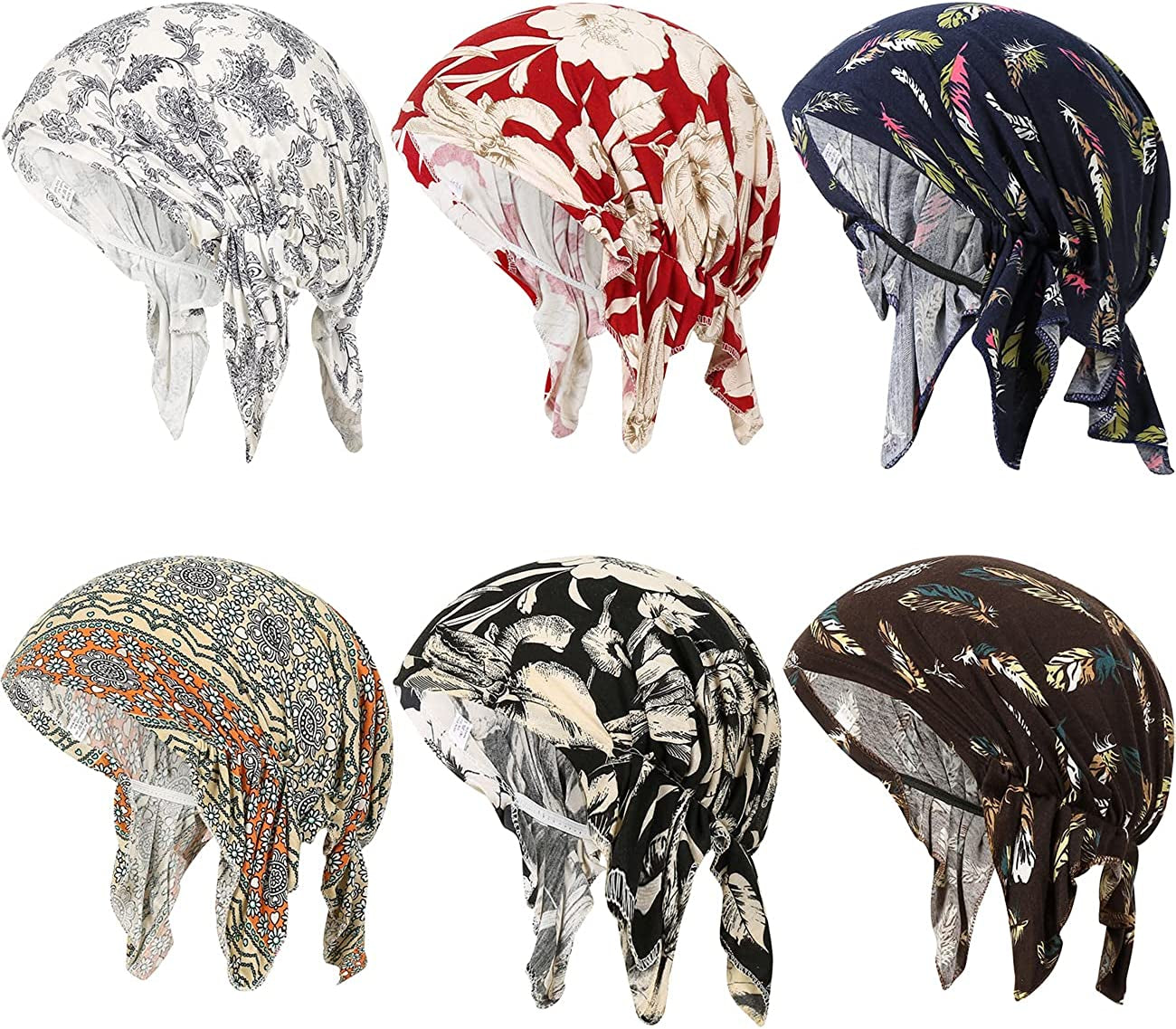 Summer Chemo Scarf Lightweight Silky Beanie Ruffle Cap Cancer Headwear for Womens Apparel & Accessories > Clothing Accessories > Headwear DancMolly Style F  