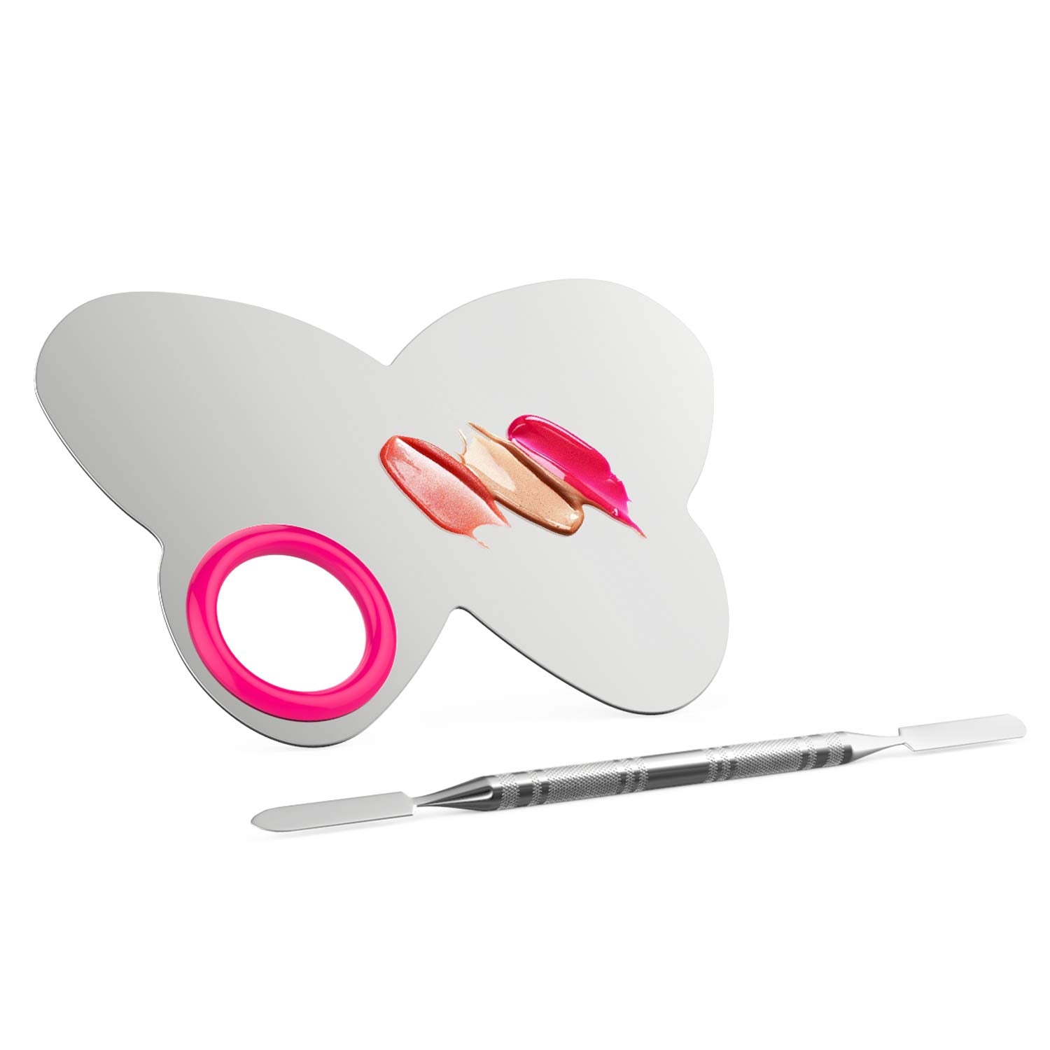 Luxspire Professional Makeup Palette Stainless Steel Heart Cosmetics Foundation Nail-Art Mixing Blending Make up Tools with Spatula for Eye Shadow, Eyelash, Lipsticks, Nail Art Health & Beauty > Personal Care > Cosmetics > Cosmetic Tools > Makeup Tools Luxspire Butterfly  
