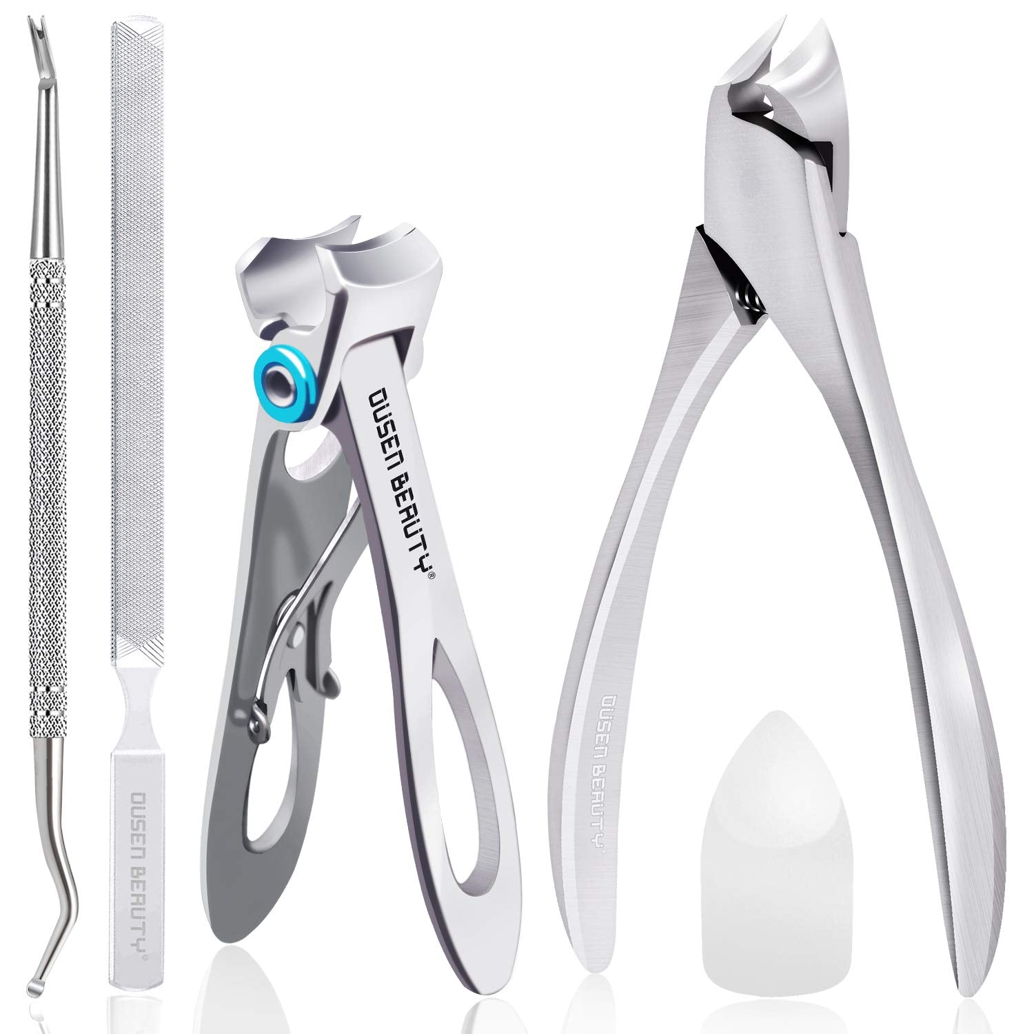 Nail Clippers for Thick Nails, Professional Ingrown Toenail Clippers Podiatrist Tools, Wide Jaw Opening Thick Nail Clippers, Stainless Steel Large Toenail Clippers Pedicure Kit 4 Pcs for Seniors & Men Health & Beauty > Personal Care > Cosmetics > Cosmetic Tools > Nail Tools Ousen Beauty   