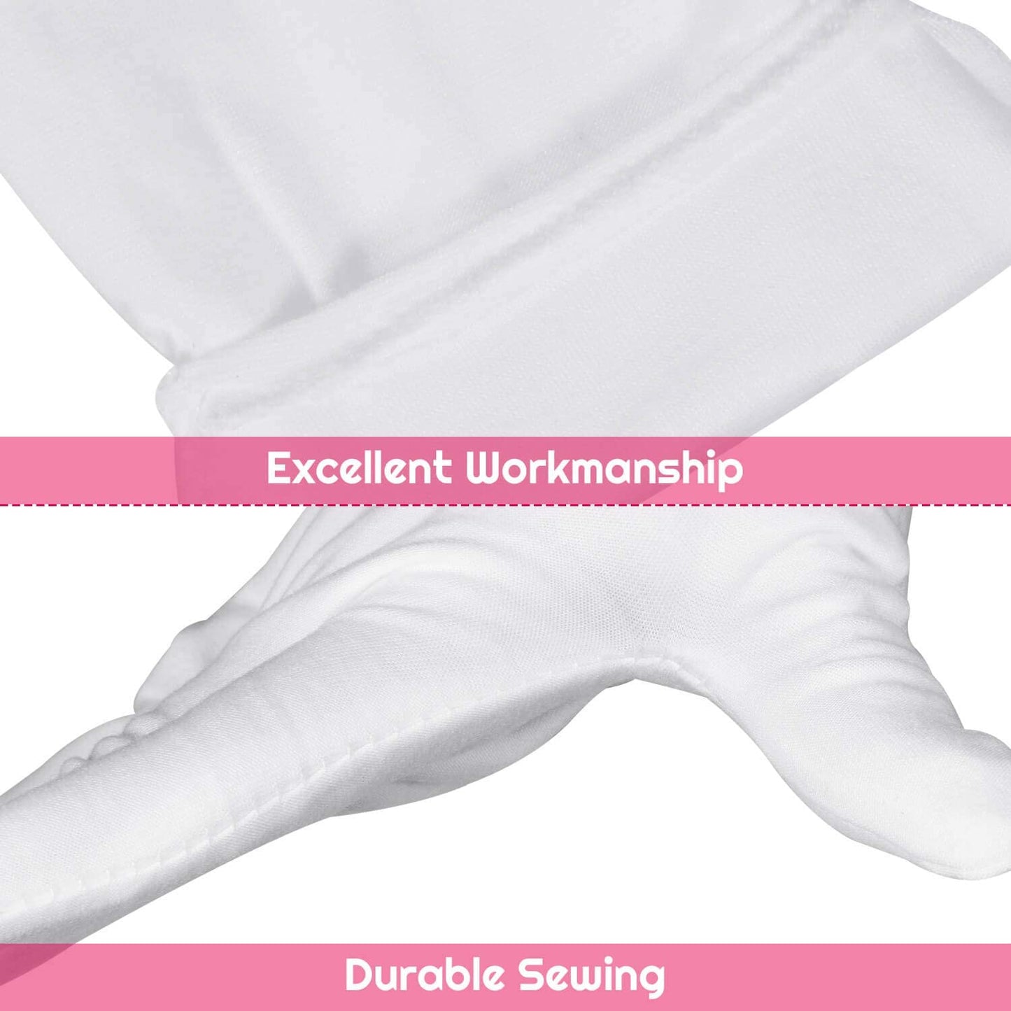 White Cotton Gloves, Anezus 6 Pairs Cotton Gloves Large Cloth Gloves for Women Dry Hands Eczema Moisturizing Serving Archival Cleaning Coin Jewelry Silver Costume Inspection Apparel & Accessories > Clothing Accessories > Gloves & Mittens anezus   