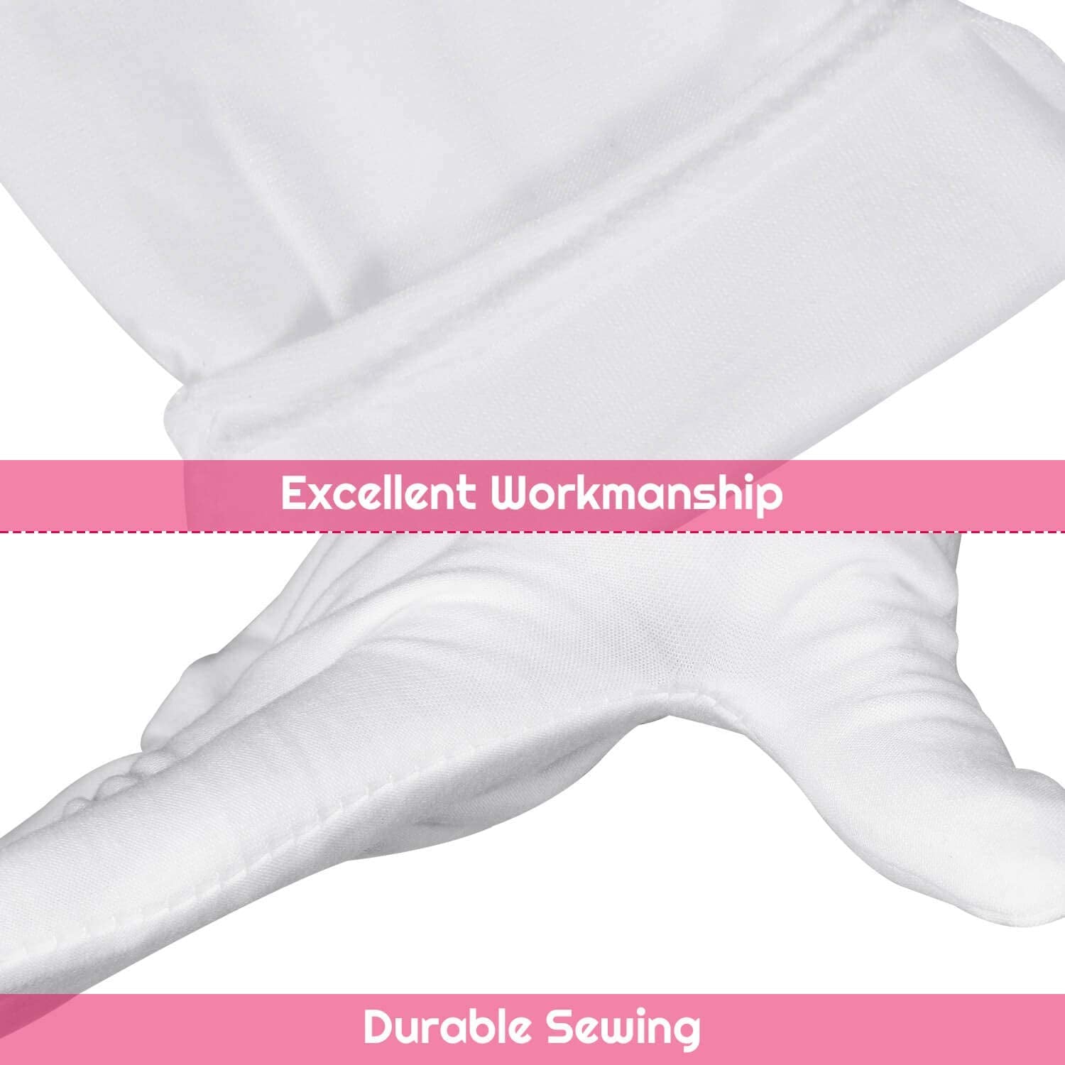 White Cotton Gloves, Anezus 6 Pairs Cotton Gloves Large Cloth Gloves for Women Dry Hands Eczema Moisturizing Serving Archival Cleaning Coin Jewelry Silver Costume Inspection Apparel & Accessories > Clothing Accessories > Gloves & Mittens anezus   