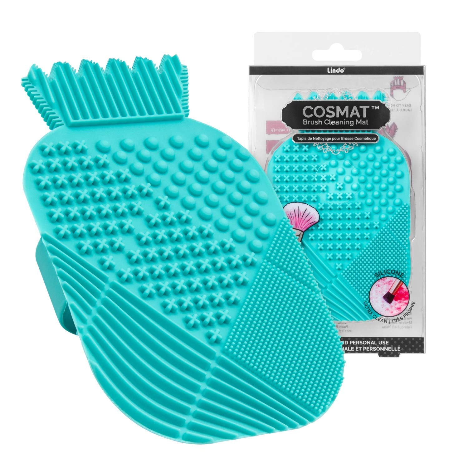 Lindo Cosmat Makeup Brush Cleaning Mat - Silicone Brush Scrubber, Portable Washing Tool with Handle (Purple) Health & Beauty > Personal Care > Cosmetics > Cosmetic Tools > Makeup Tools Lindo Green  
