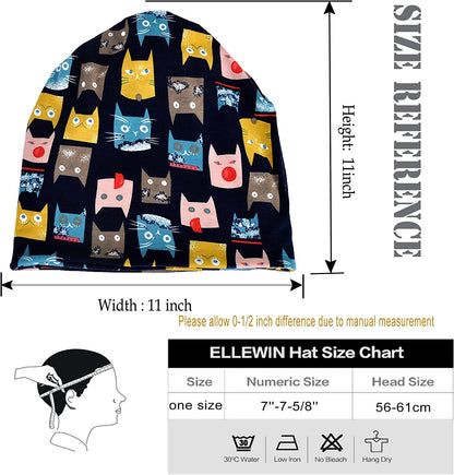 ELLEWIN Cotton Slouchy Beanie Hip-Hop Soft Lightweight Running Beanie Adult Dwarf Hats Chemo Cap for Men Women Apparel & Accessories > Clothing Accessories > Headwear Does Not Apply   