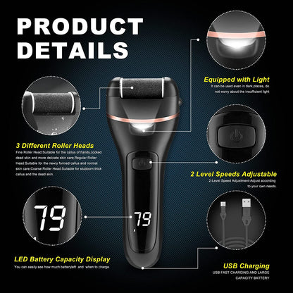 Electric Callus Remover for Feet with Rechargeable Waterproof 22 in 1 Professional Pedicure Kit,Foot Care Tools Wet & Dry Foot File for Dead Skin&Cracked Heel or Rough Hand with 3 Roller Heads 2 Speed Health & Beauty > Personal Care > Foot Care OTA   