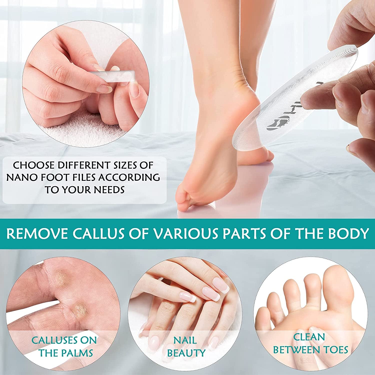 Nano Foot Scrubber Callus Remover Glass Foot File Pedicure Tools Supplies Heel Scraper for Feet with Hydrating Foot Mask Nail File,Professional Foot Care Kit for Dead Skin Removal,Hard Cracked Soften Health & Beauty > Personal Care > Foot Care Hion   