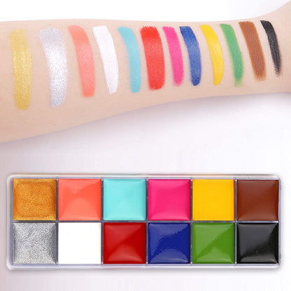 Ccbeauty SFX Makeup Kit Professional Face Paint Oil Based 12 Colors Halloween Body Paint Palette Special Effects Fake Wound Scars Wax + Face Paint Palette + Spatula Tool Health & Beauty > Personal Care > Cosmetics > Cosmetic Tools > Makeup Tools CCbeauty   
