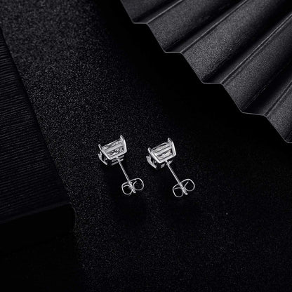MDFUN 18K White Gold Plated Princess Cut Clear Cubic Zirconia Stud Earring Pack of 5 Pairs Apparel & Accessories > Jewelry > Earrings MDFUN   