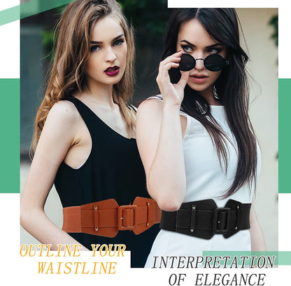 Women Wide Stretchy Cinch Belts Corset Belt Retro Chunky Buckle Belts Waist Belt Waistband for Dresses Coats Apparel & Accessories > Clothing Accessories > Belts Geyoga   