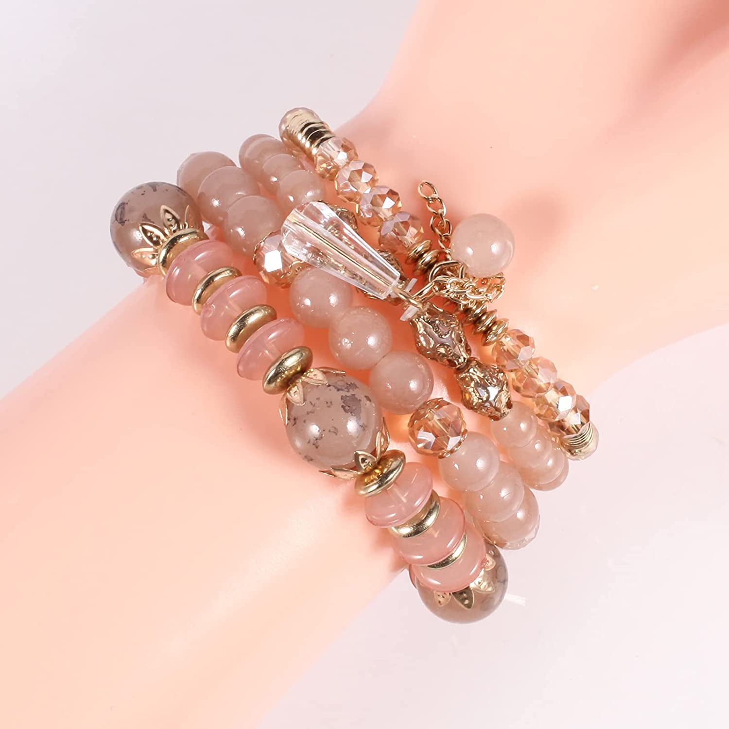 Solosoya Bohemian Boho Stackable Bracelets for Women Set, Girls Stretch Multilayer Stack Beads Colorful Beaded Charm Bracelets Girl Handmade Jewelry Apparel & Accessories > Jewelry > Bracelets Solosoya   
