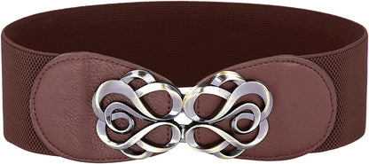Women Stretchy Vintage Dress Belt Elastic Waist Cinch Belt CL413 Apparel & Accessories > Clothing Accessories > Belts GRACE KARIN Coffee X-Large 