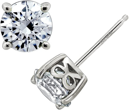 Collection Platinum or Gold Plated Sterling Silver Round-Cut Stud Earrings Made with Infinite Elements Zirconia Apparel & Accessories > Jewelry > Earrings Amazon Collection Platinum-plated 4 cttw 