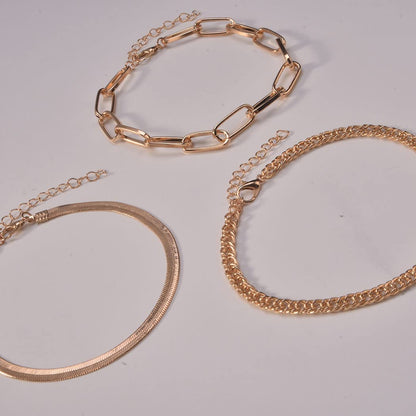 Generic Thick Chain Anklet Bracelet Gold Layered Anklet Set Fashion Foot Jewelry for Women and Teen Girl 3Pcs Apparel & Accessories > Jewelry > Anklets Generic   