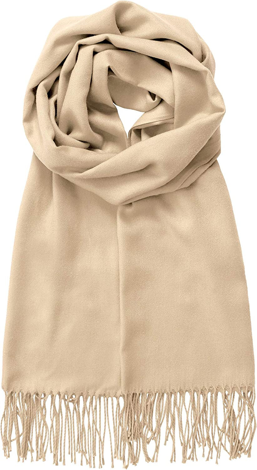 Made by Johnny Unisex Large Lightweight Soft Silky Real Cashmere Shawl Wrap Scarf Apparel & Accessories > Clothing Accessories > Scarves & Shawls Made By Johnny Wsk2091_ivory One_Size 