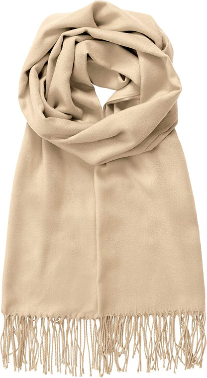 Made by Johnny Unisex Large Lightweight Soft Silky Real Cashmere Shawl Wrap Scarf Apparel & Accessories > Clothing Accessories > Scarves & Shawls Made By Johnny Wsk2091_ivory One_Size 