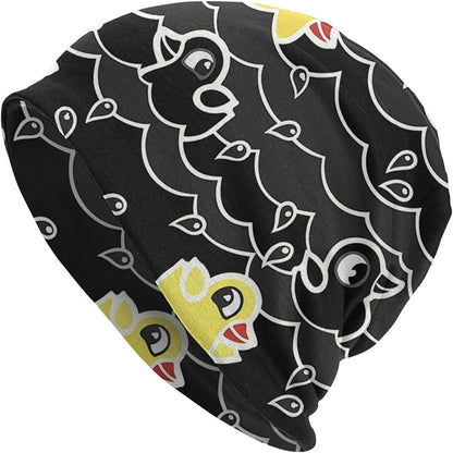 Gold Star Slouchy Beanie Chemo Headwear Knit Hat Scarf Sleep Skull Cap for Women Men Apparel & Accessories > Clothing Accessories > Headwear ybovejuk Cartoon Rubber Ducks Black Water Pattern One Size 