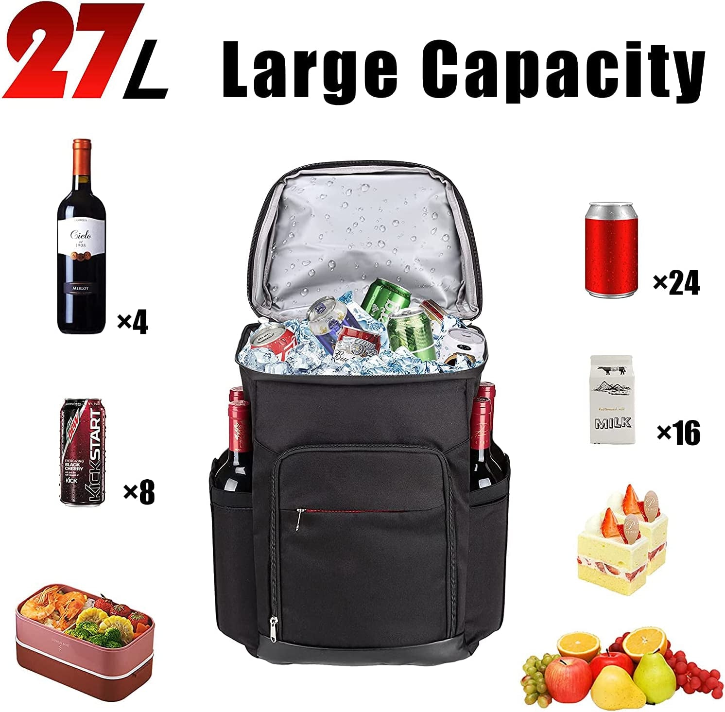 SARHLIO Insulated Cooler Backpack 27 Cans Leakproof Cooler Bag for Men Women Lightweight Soft Backpack Cooler with Bottle Opener for Picnic Work Lunch Hiking Camping Beach Park Day Trips(Bpk05C) Apparel & Accessories > Jewelry > Bracelets SARHLIO   