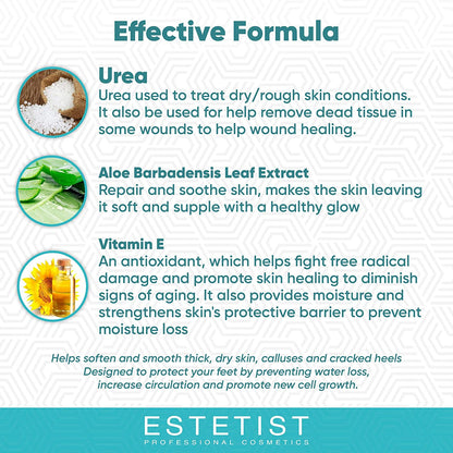 Urea Foot Cream 40%, Foot Lotion for Dry Cracked Feet, Moisturizer for Rough Heel, Foot Care Lotion with Vitamin E and Aloe Vera, Reduce Itching Health & Beauty > Personal Care > Foot Care ESTETIST COSMETICS   