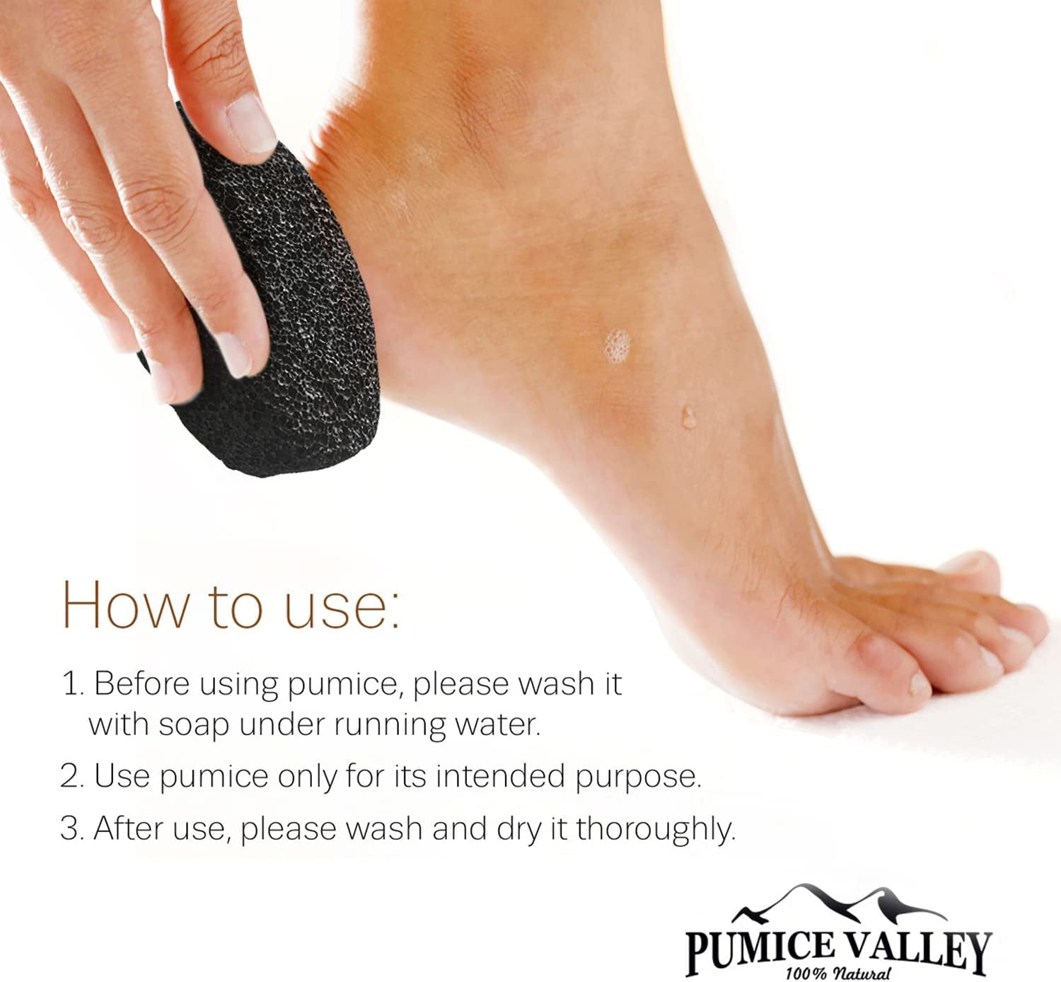 Pumice Stone - Natural Earth Lava Pumice Stone Black - Callus Remover for Feet Heels and Palm - Pedicure Exfoliation Tool - Corn Remover - Dry Dead Skin Scrubber - Health Foot Care Health & Beauty > Personal Care > Foot Care Pumice Valley   