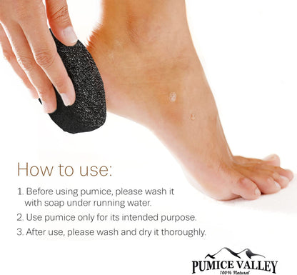 Pumice Stone - Natural Earth Lava Pumice Stone Black - Callus Remover for Feet Heels and Palm - Pedicure Exfoliation Tool - Corn Remover - Dry Dead Skin Scrubber - Health Foot Care Health & Beauty > Personal Care > Foot Care Pumice Valley   