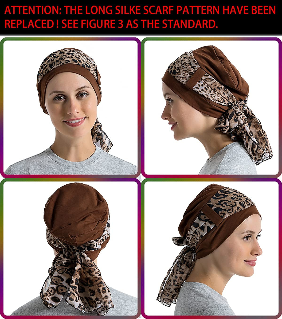 Bamboo Cotton Liner Chemo Headwear for Womenwith Silky Scarfs for Cancer Hair Loss Sleep Caps Beanie Coffee Apparel & Accessories > Clothing Accessories > Headwear JarseHera   