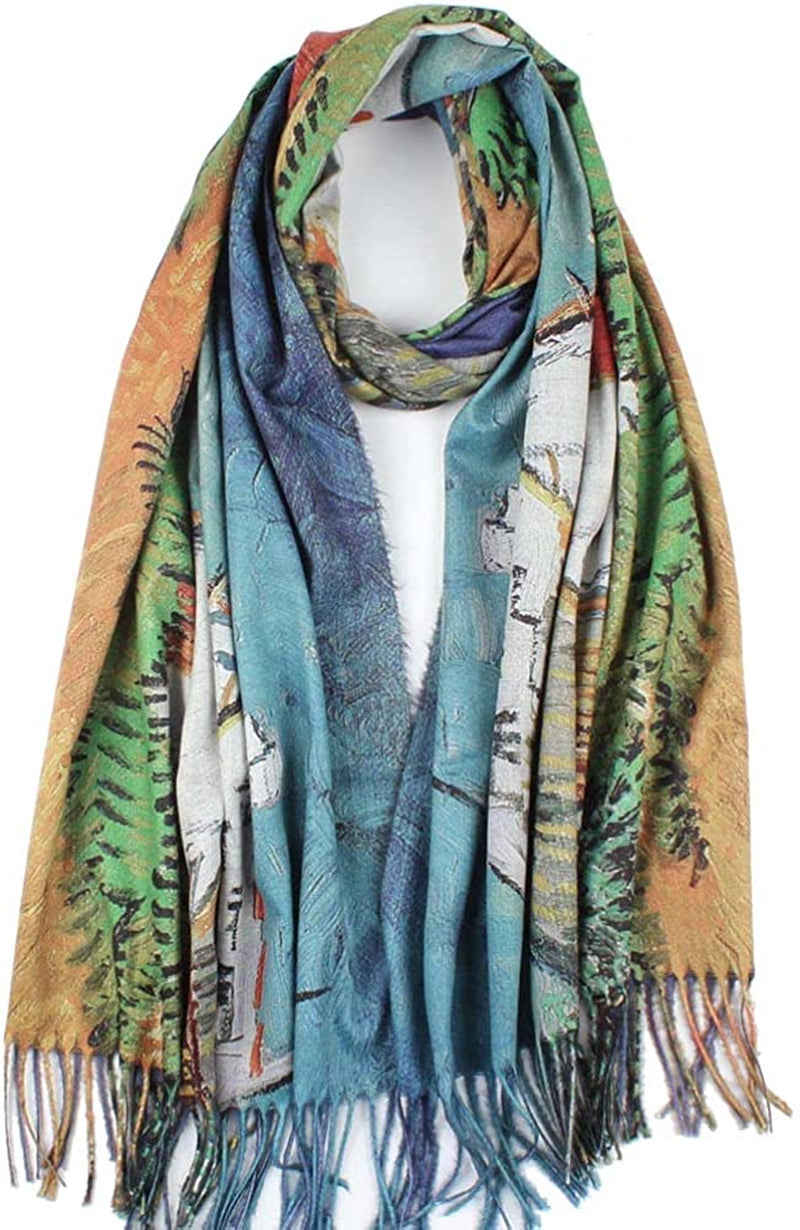 Soft Cashmere Feel Scarf for Women Elegant Art Print Winter Warm Scarves Large Shawl Wrap Monet Klimt Van Gogh Gifts Apparel & Accessories > Clothing Accessories > Scarves & Shawls Umjetnost C36  