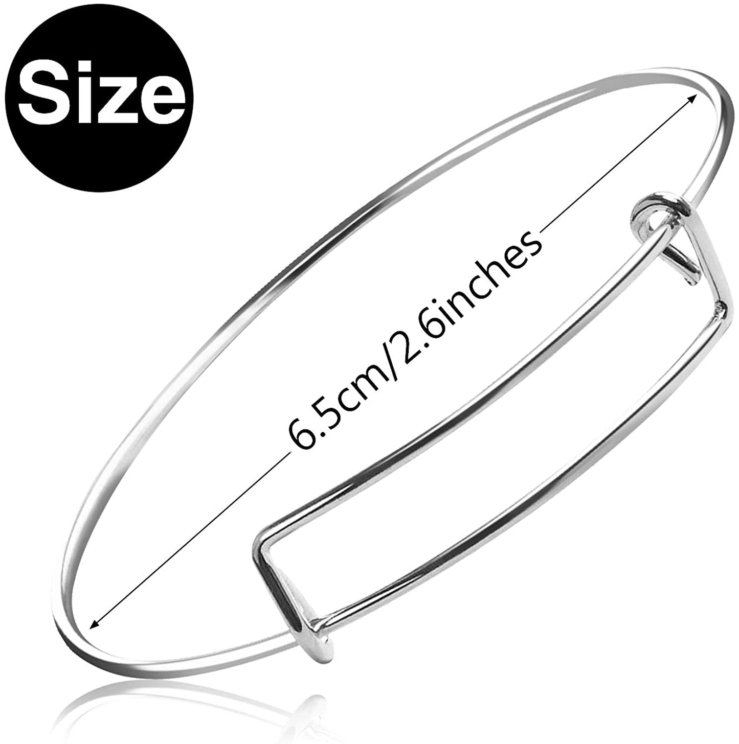 UPINS 30Pcs Silver Expandable Blank Bracelets Adjustable Wire Bangles with 100Pcs Tibetan Silver Charms, 200Pcs Open Jump Rings for Jewelry Making Apparel & Accessories > Jewelry > Bracelets UPINS   