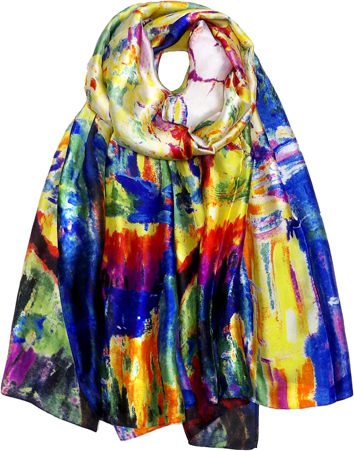 Silk Scarf for Women Fashion Long Satin Lightweight Large Shawl Wrap Printed Sleep 70''X35'' Apparel & Accessories > Clothing Accessories > Scarves & Shawls Wealish 13-colorful  