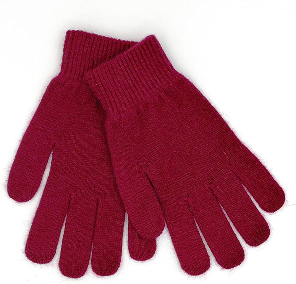 Imongol-Pure Cashmere Women Full Fingers Gloves Ladies Gloves Mittens- Gloves Knitted Apparel & Accessories > Clothing Accessories > Gloves & Mittens iMongol Burgandy  