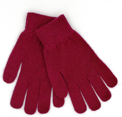 Imongol-Pure Cashmere Women Full Fingers Gloves Ladies Gloves Mittens- Gloves Knitted Apparel & Accessories > Clothing Accessories > Gloves & Mittens iMongol Burgandy  