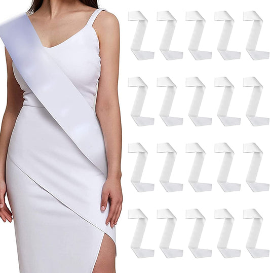 GCOA 20 Pieces Blank Satin Sashes for DIY, Homecoming Pageants Parades, Wedding, Hen Party, Bachelorette Party Decorations, 9.5Cm X 78Cm Apparel & Accessories > Clothing Accessories > Sashes GCOA   