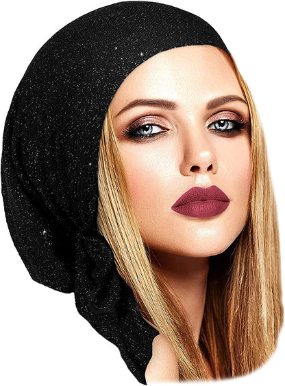 Pre-Tied Headscarf Tichel Headwear for Women Textured Knit with Sparkles Collection! Handmade Sharirose Apparel & Accessories > Clothing Accessories > Headwear ShariRose   